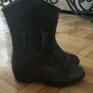 Little Girls Black Cow Girl Boots Vince Camino